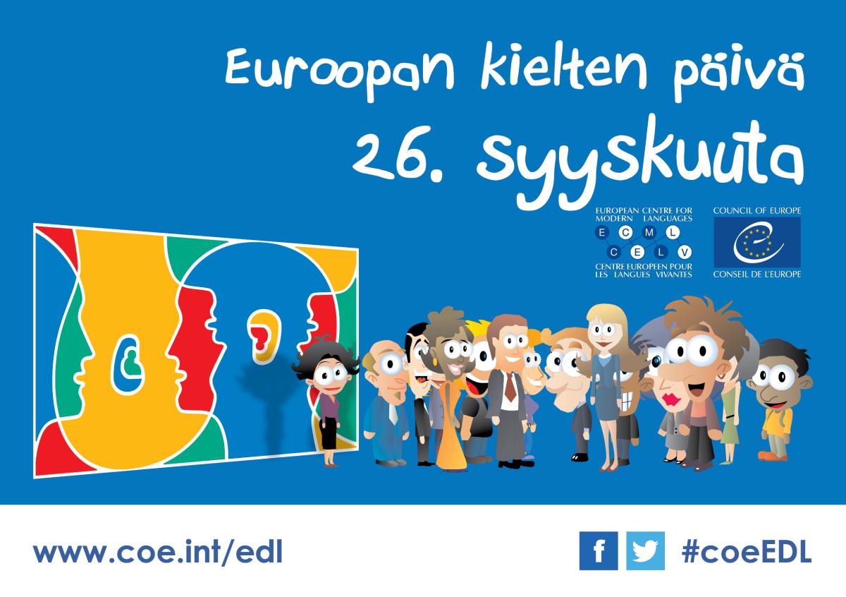Kuvassa Euroopan kielten päivän 26.9. logo.