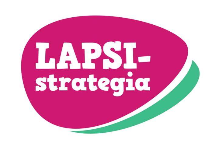 Kuvassa kansallisen Lapsistrategian logo