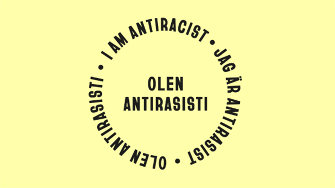Kuvassa Olen antirasisti -kampanjan logo.